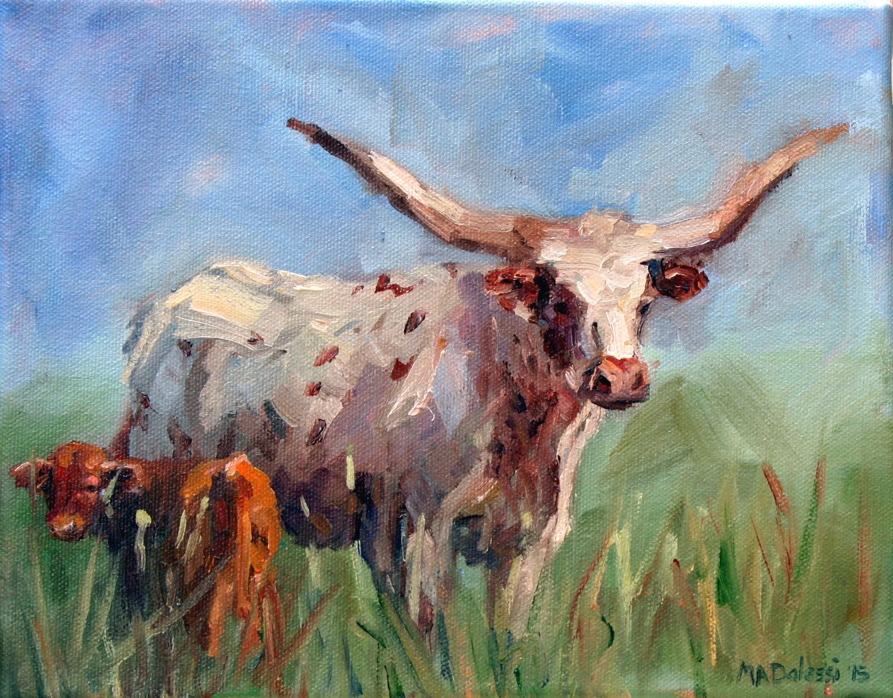 "Grazing with mum", 24x30 cm, oil on canvas