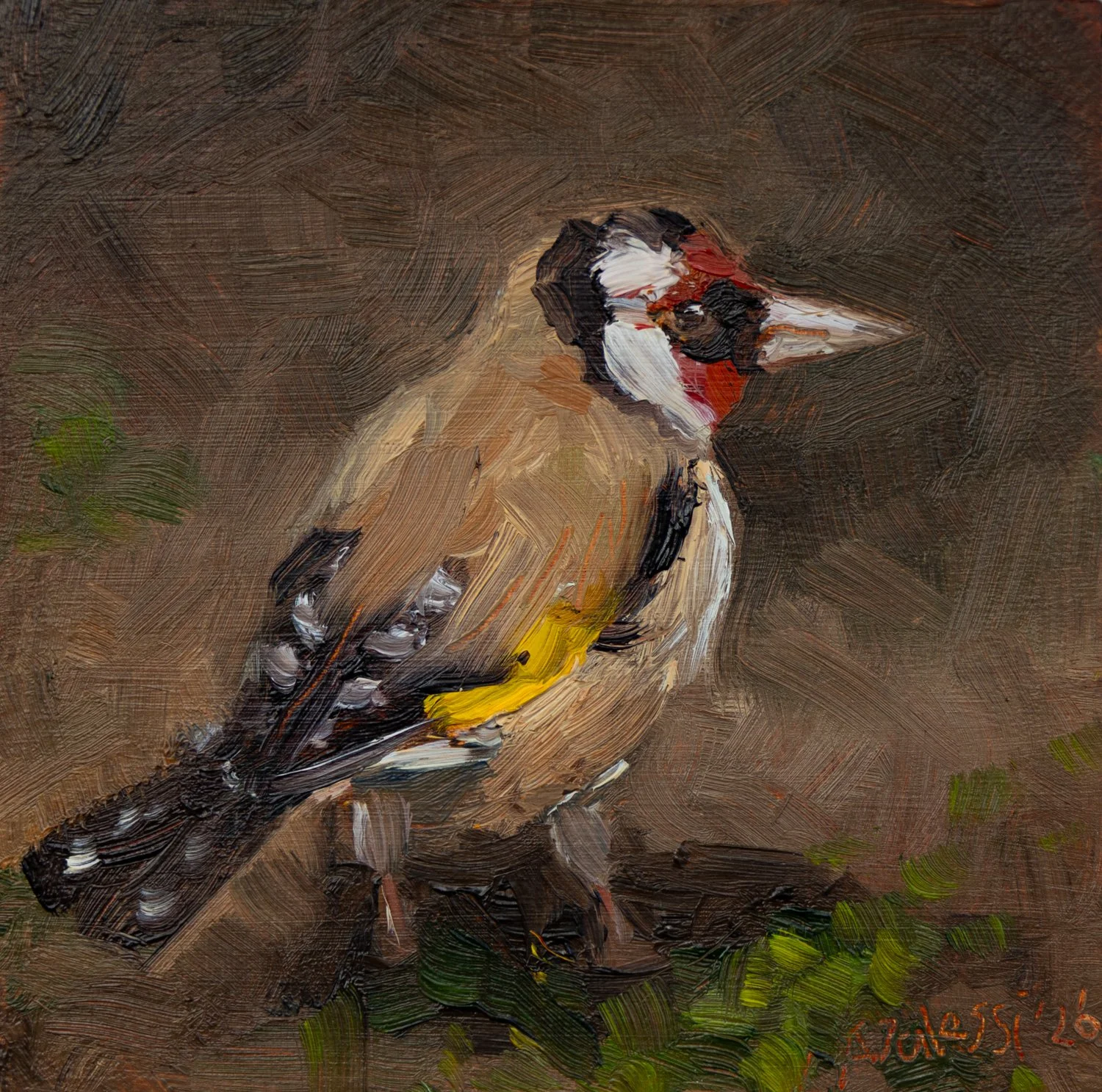 Puttertje, 10x10 cm, oil on art block
