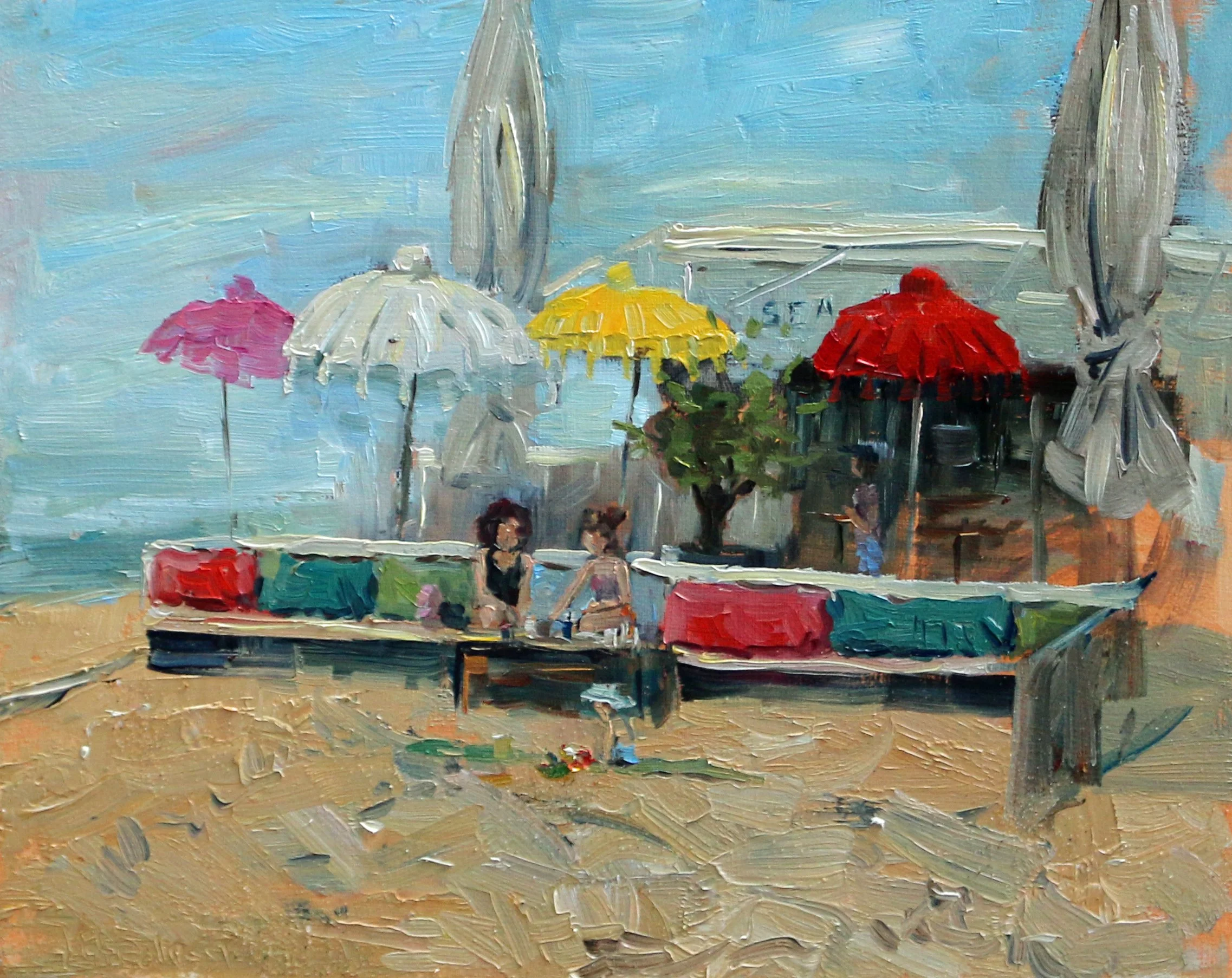"Strandtent in Kijkduin", 13x18 cm, oil on panel
