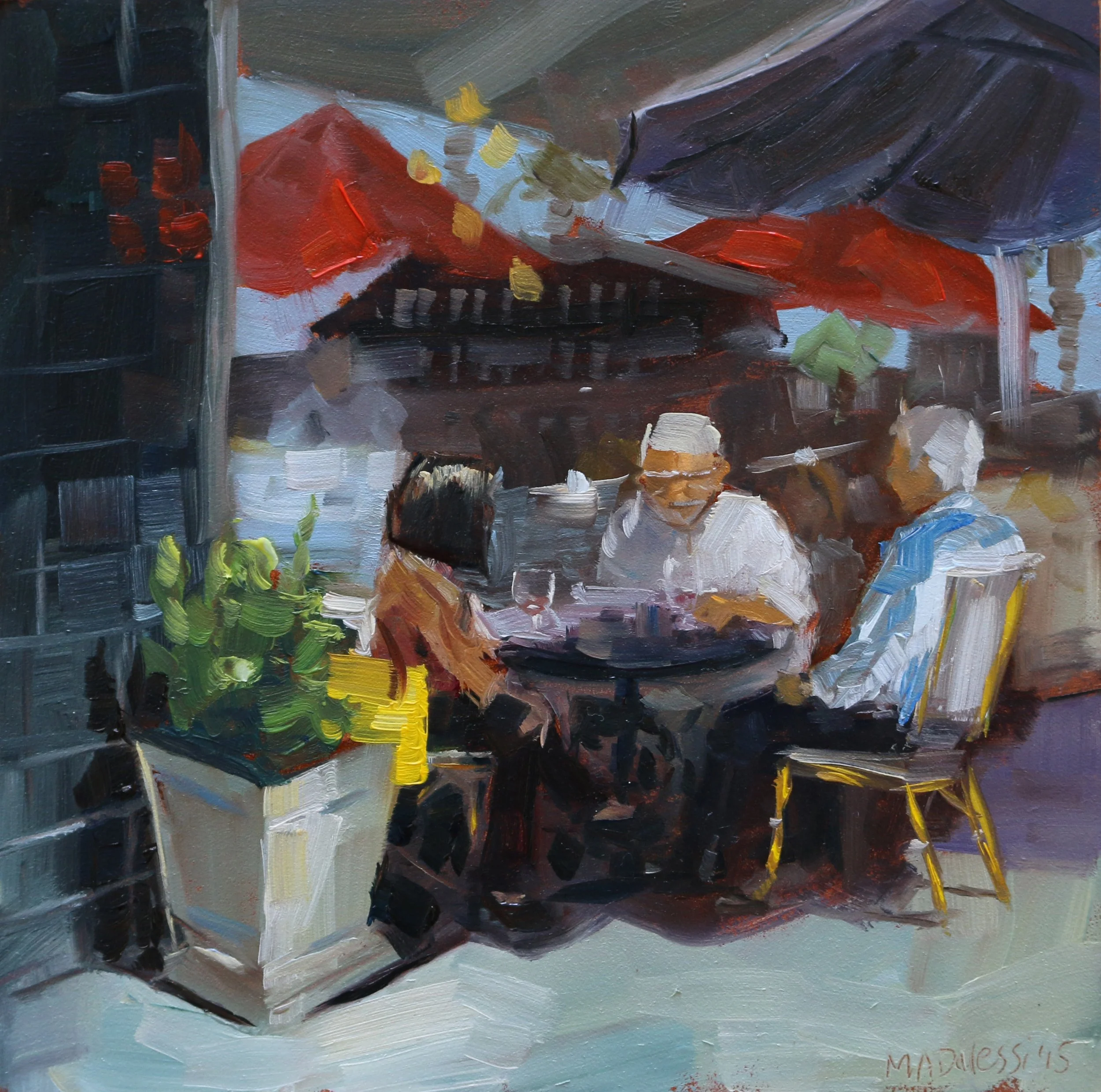 "Yellow bag", 15x15 cm, oil on panel