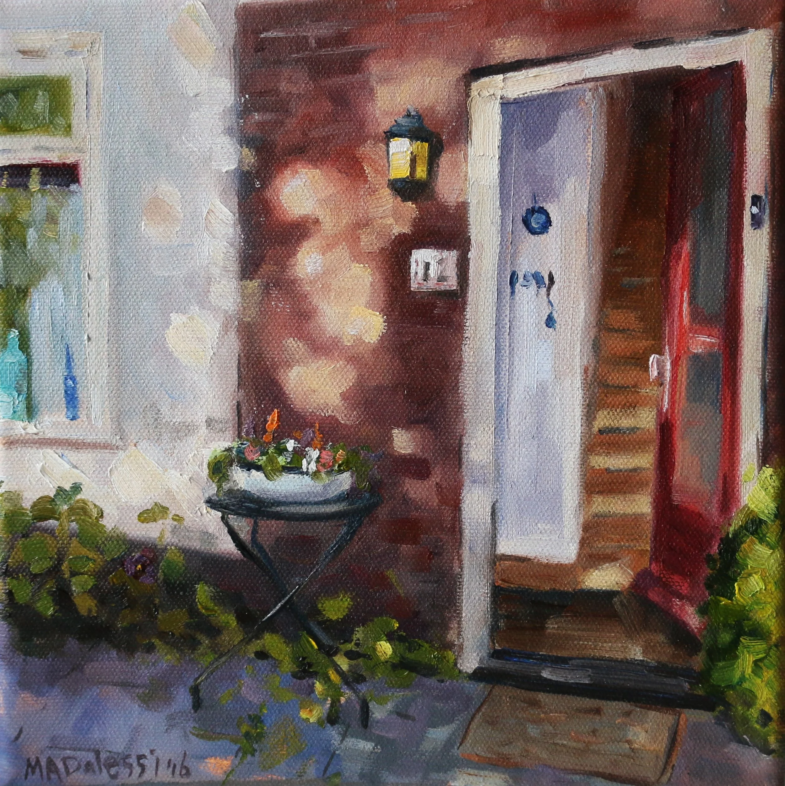 "A welcoming home", 20x20 cm, oil on canvas