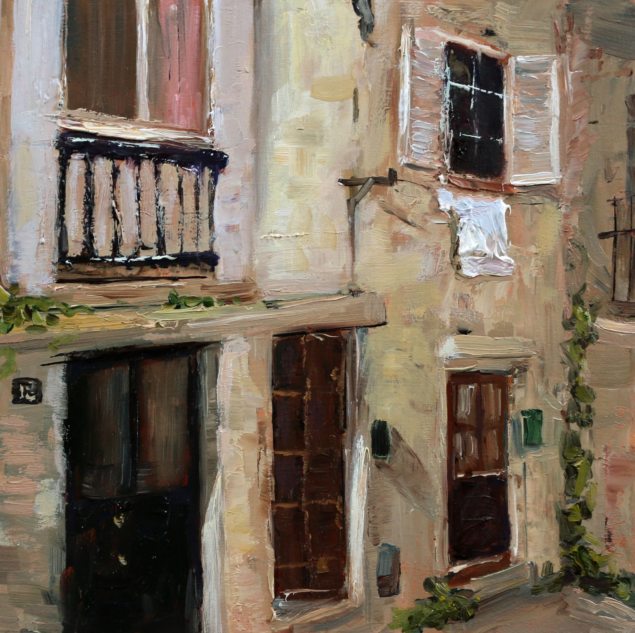 "Lisbon street", 15x15 cm, oil on panel