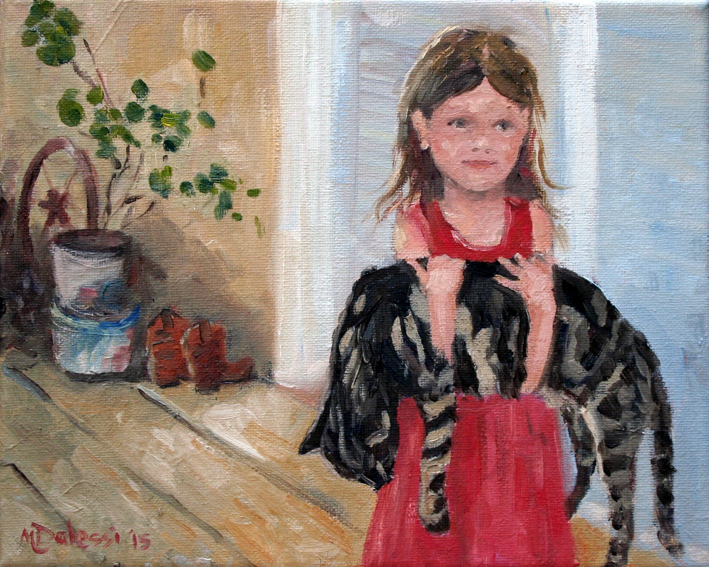 "I found a cat", 24x30 cm, oil on canvas