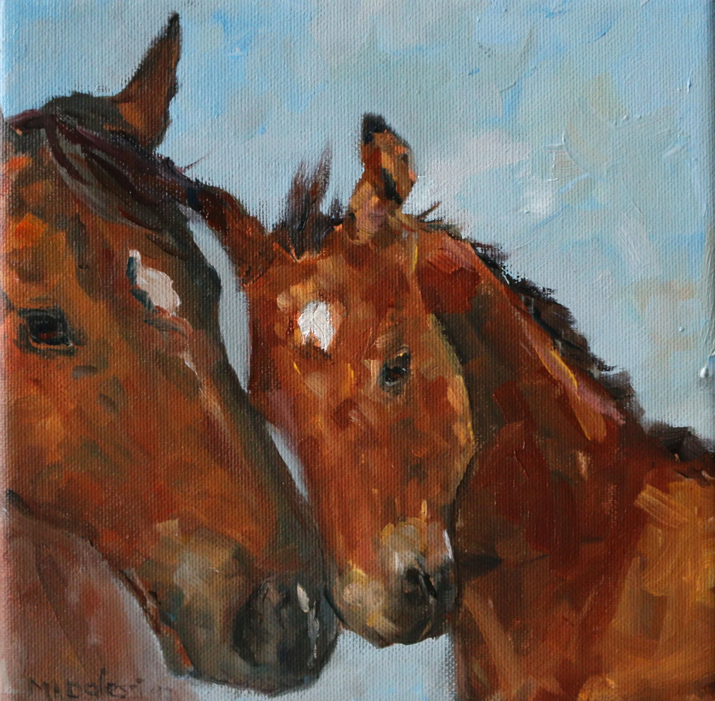 "Two generations", 20x20 cm, oil on canvas