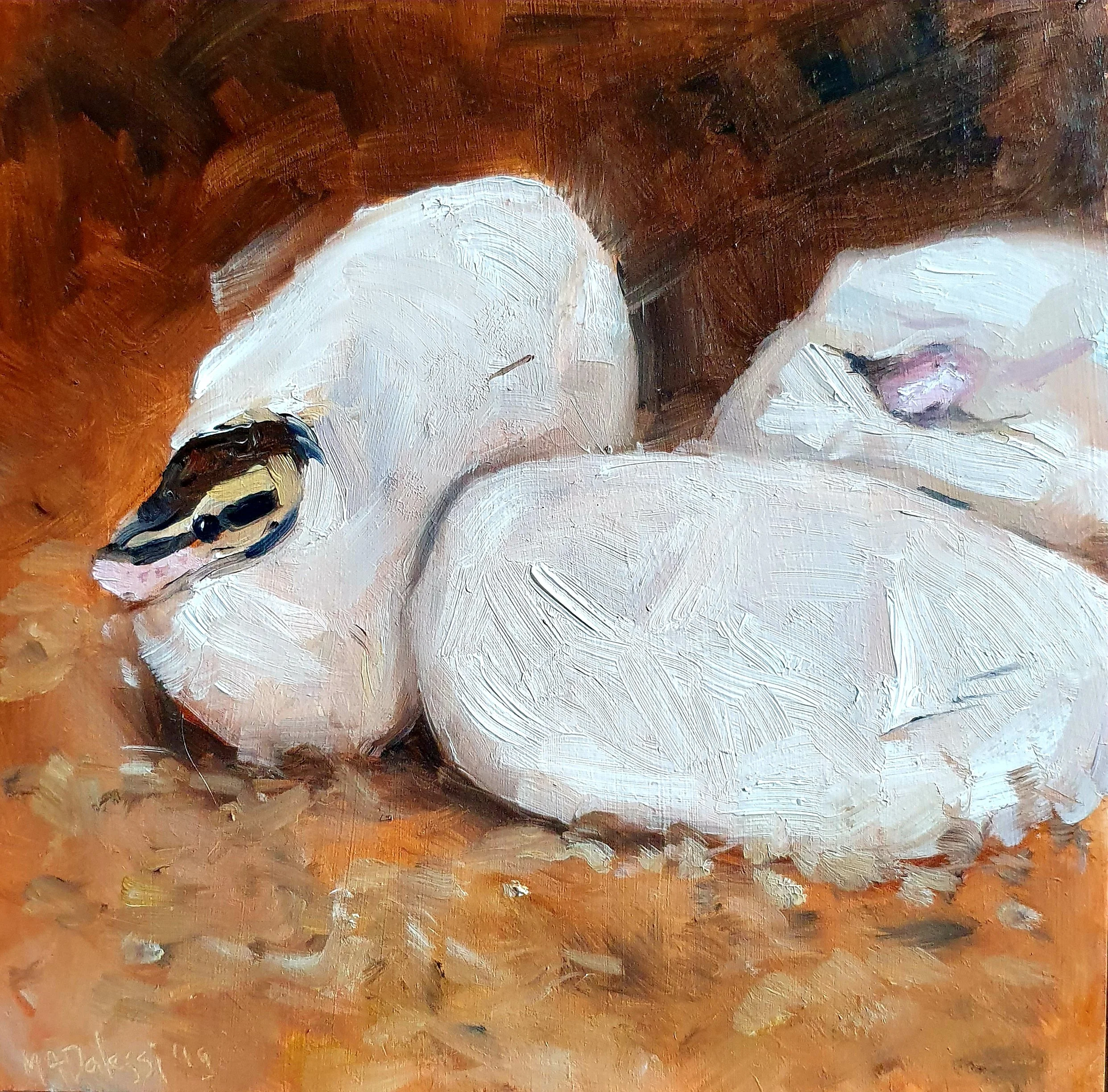 "First peek", 15x15 cm, oil on panel