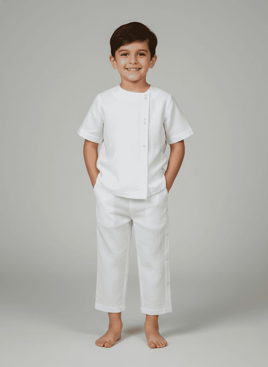 Kids Co-ord set with Button Embellishment