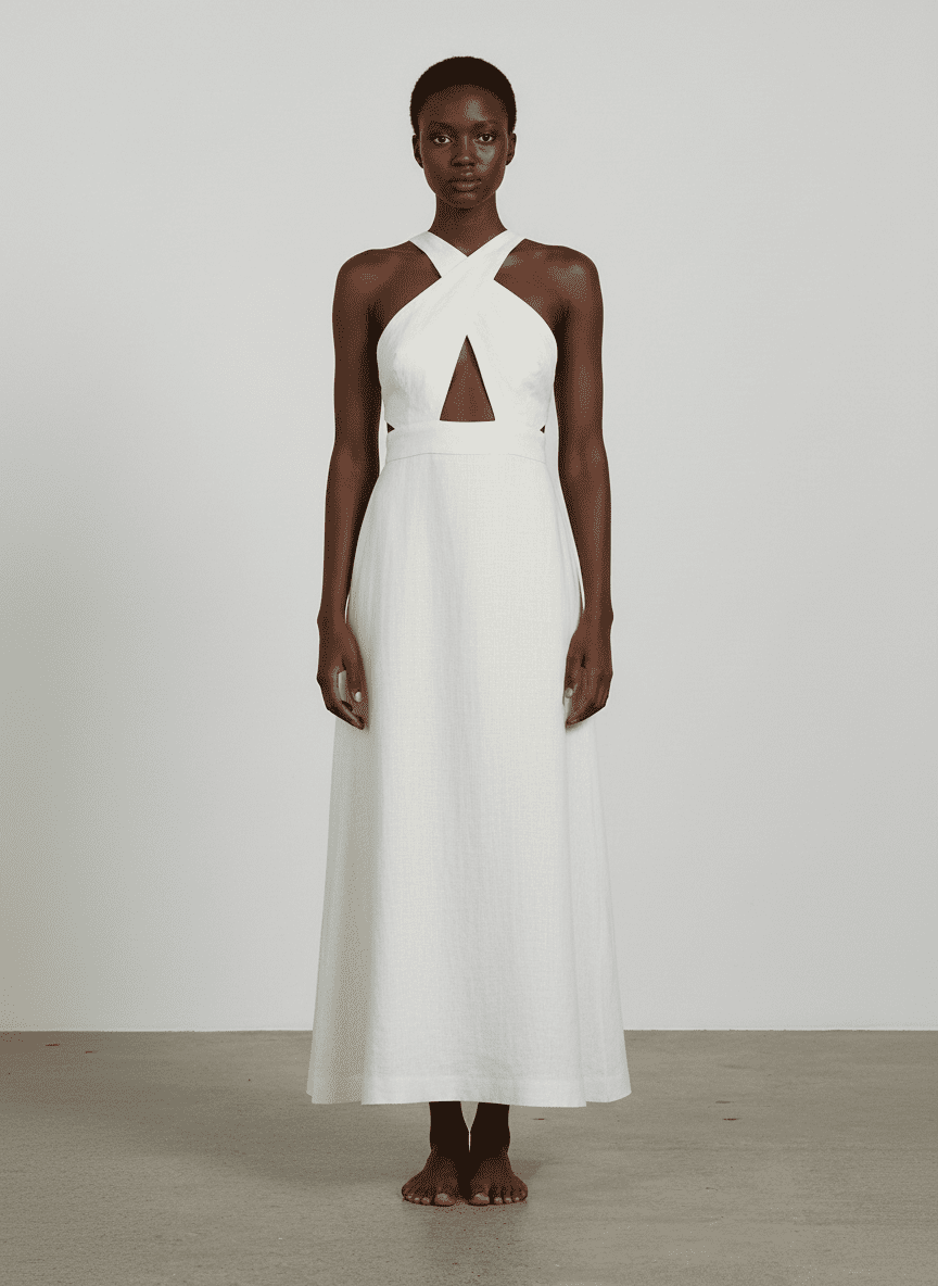 Criss Cross Front Dress With Open Back