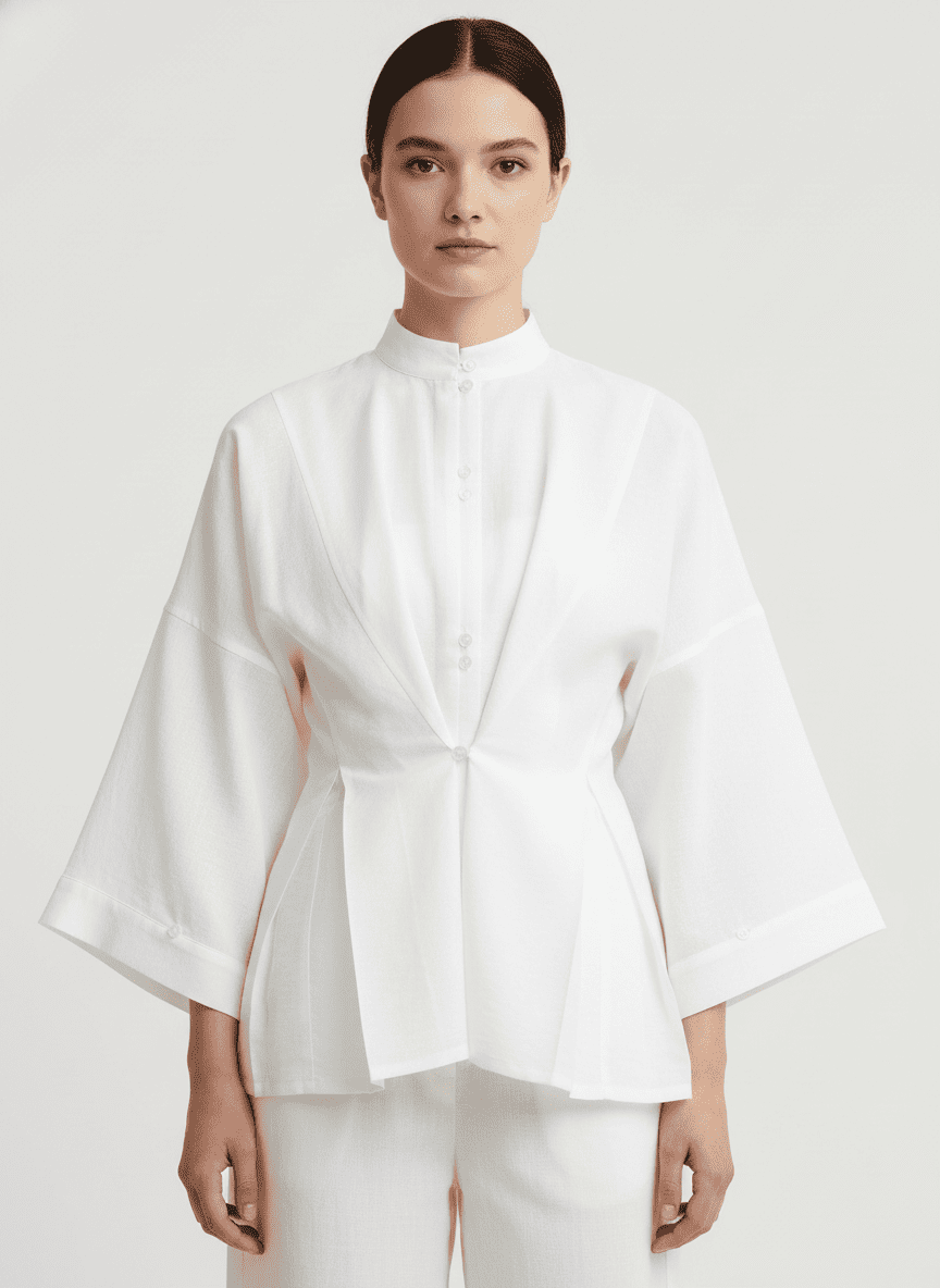 Pleated Dropped Shoulder Top