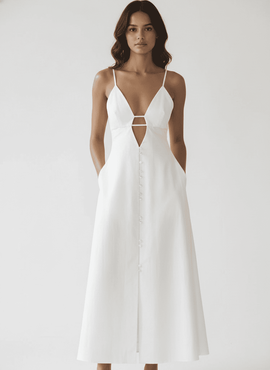 Deep Plunging Neck Line Dress