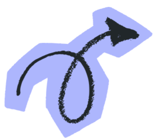 Hand-drawn arrow designs in blue and black