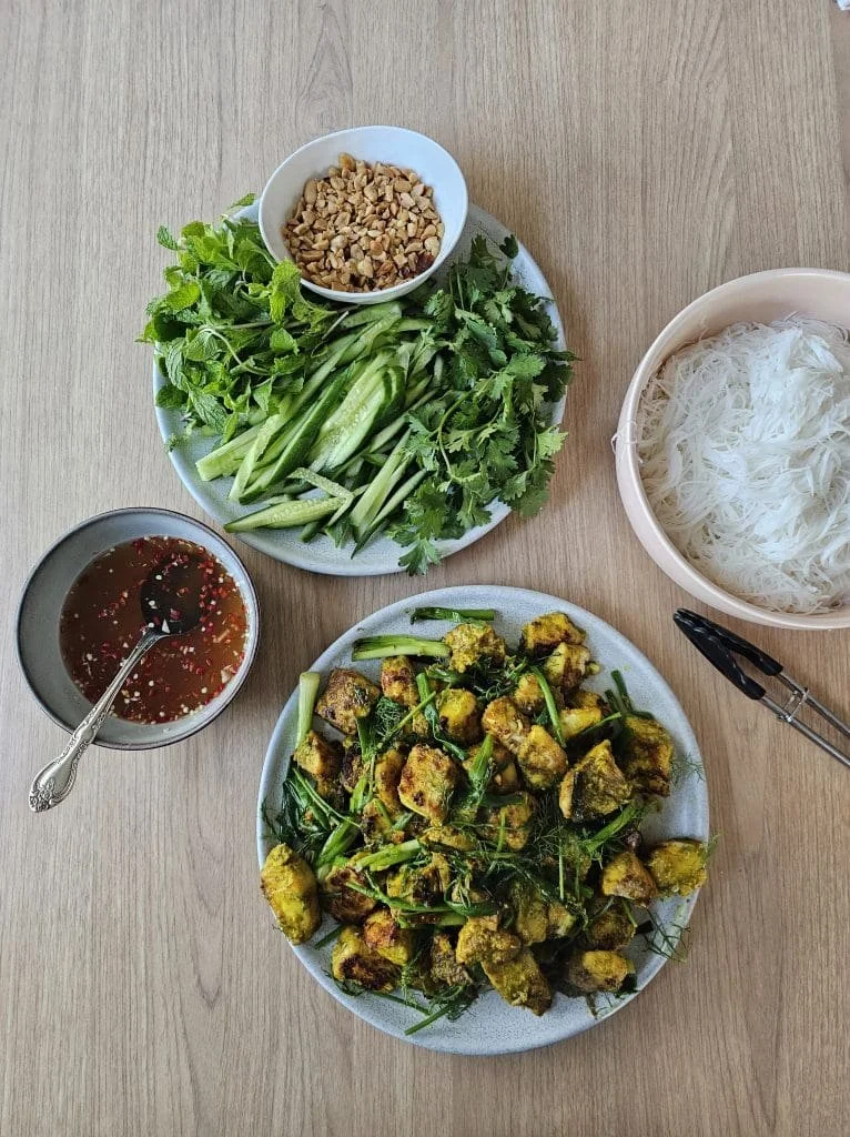 Vietnamese fish with dill + turmeric
