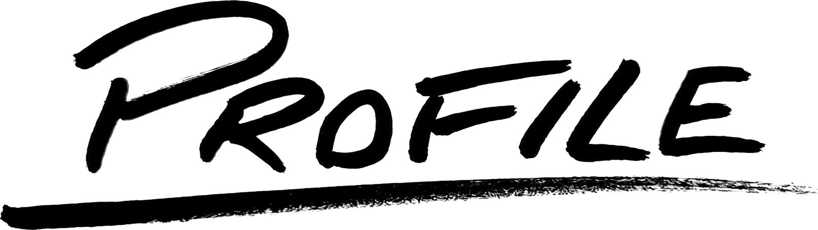 The word 'Profille' written in stylized black text with a black underline.