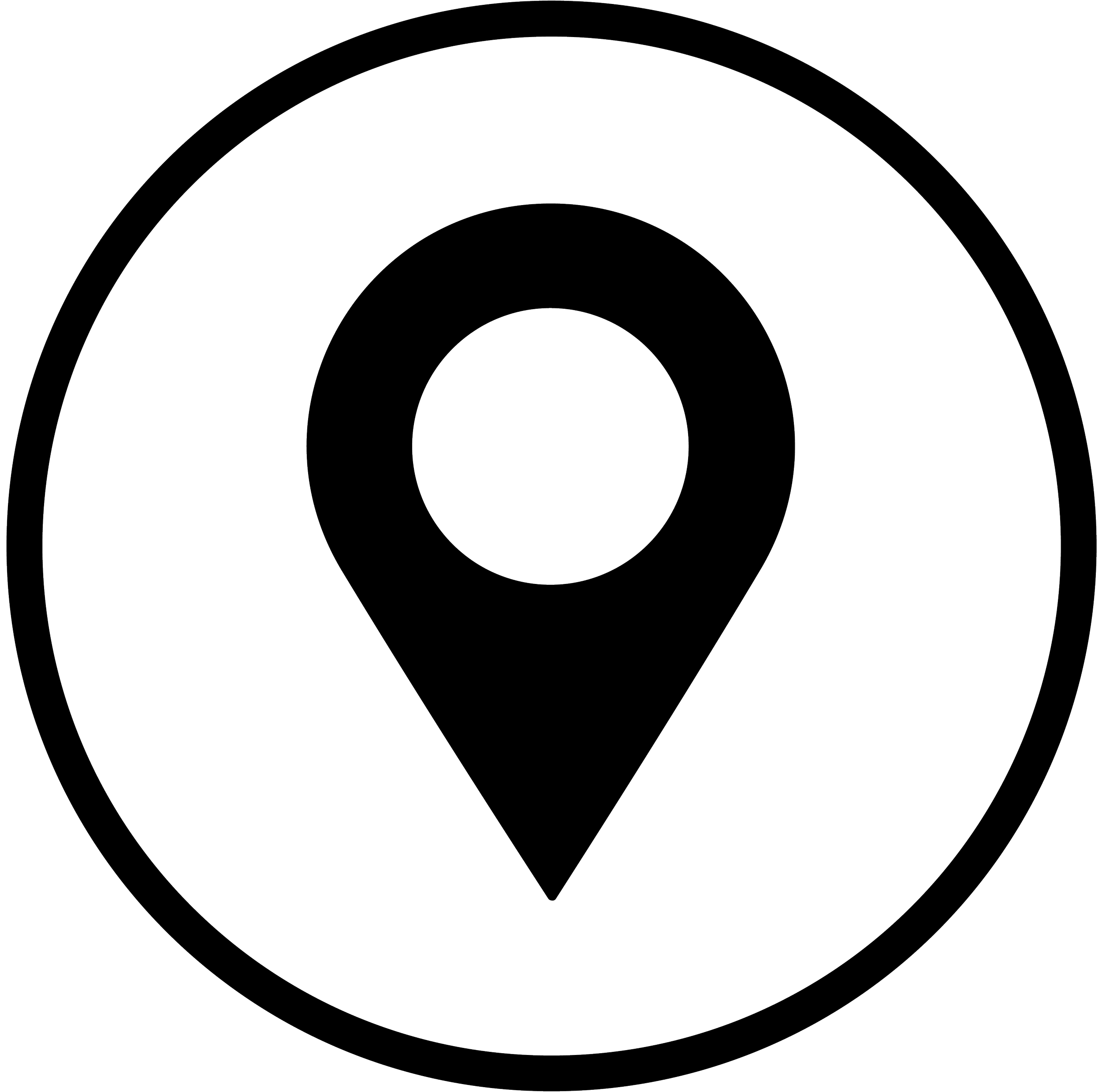 Black background with white concentric circles.