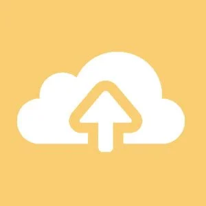 Cloud with an upward arrow inside, representing uploading