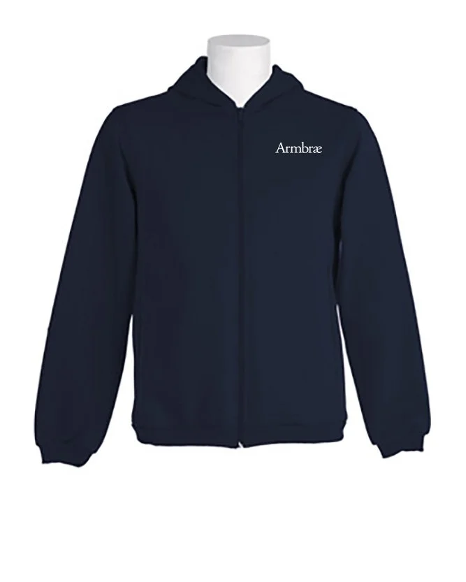 Full zip hooded sweatshirt Middle and Upper School