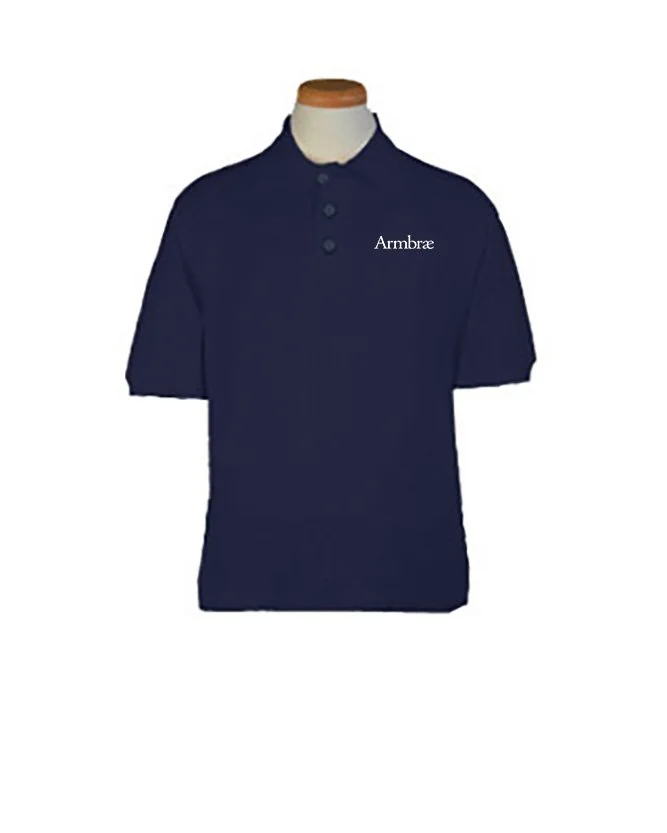 Tapered polo shirt - short sleeve navy Lower School