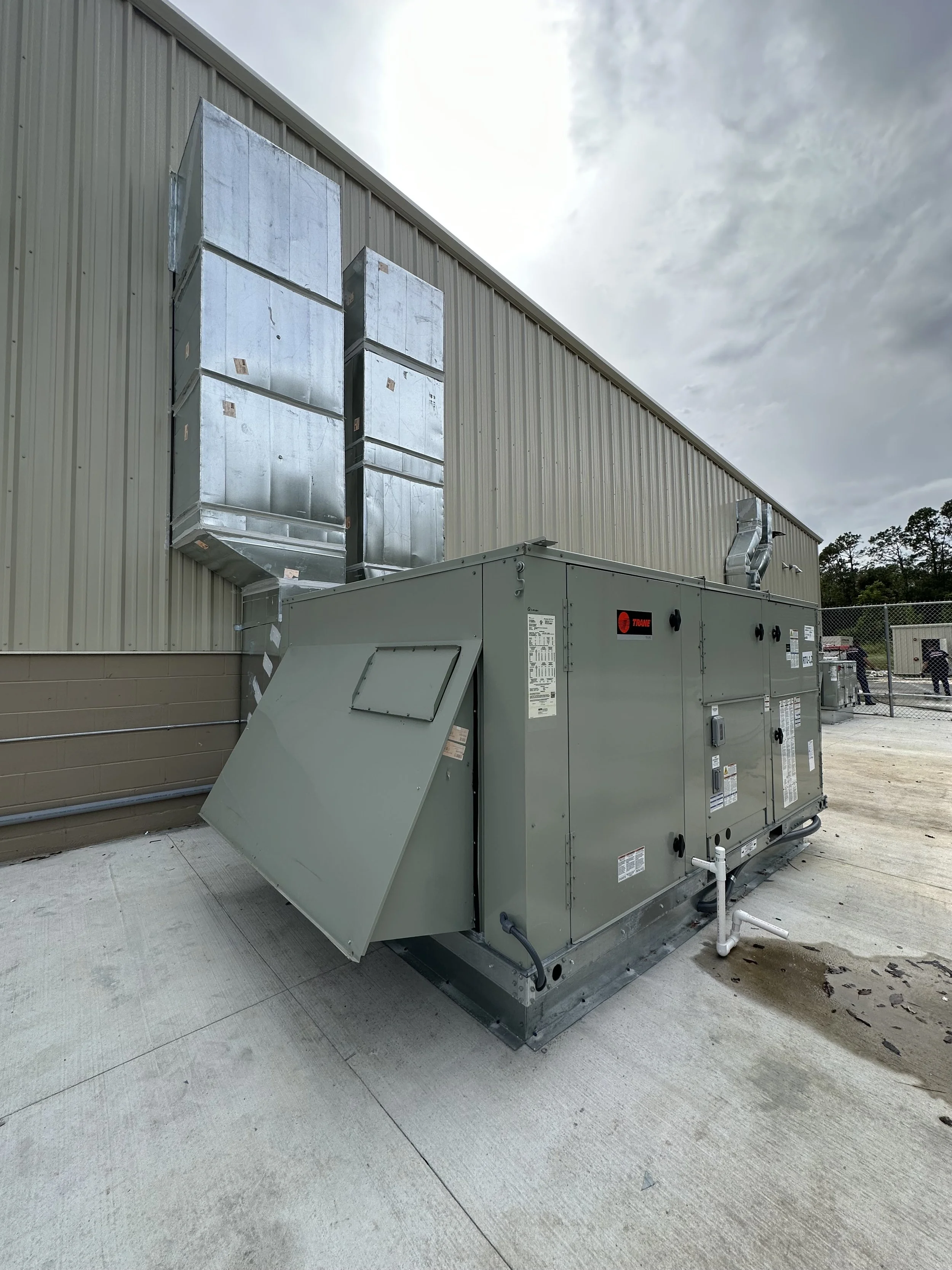 Commercial AC unit installation