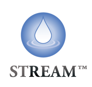 Stream logo with a water droplet inside a blue circle and the word 'STREAM' underneath