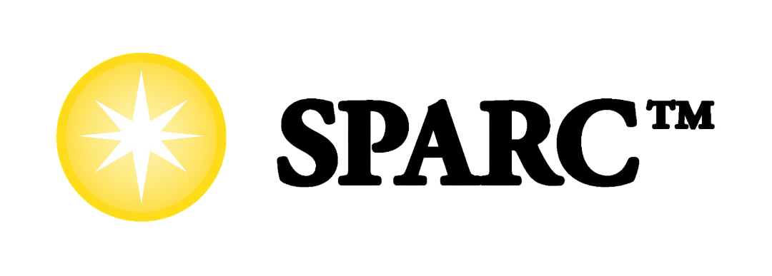 The image shows a yellow spark icon on the left and the word SPARC in black text. SPARC is TechMist's commercial disinfection solution that can clean greenhouses, barns, commercial spaces and homes.