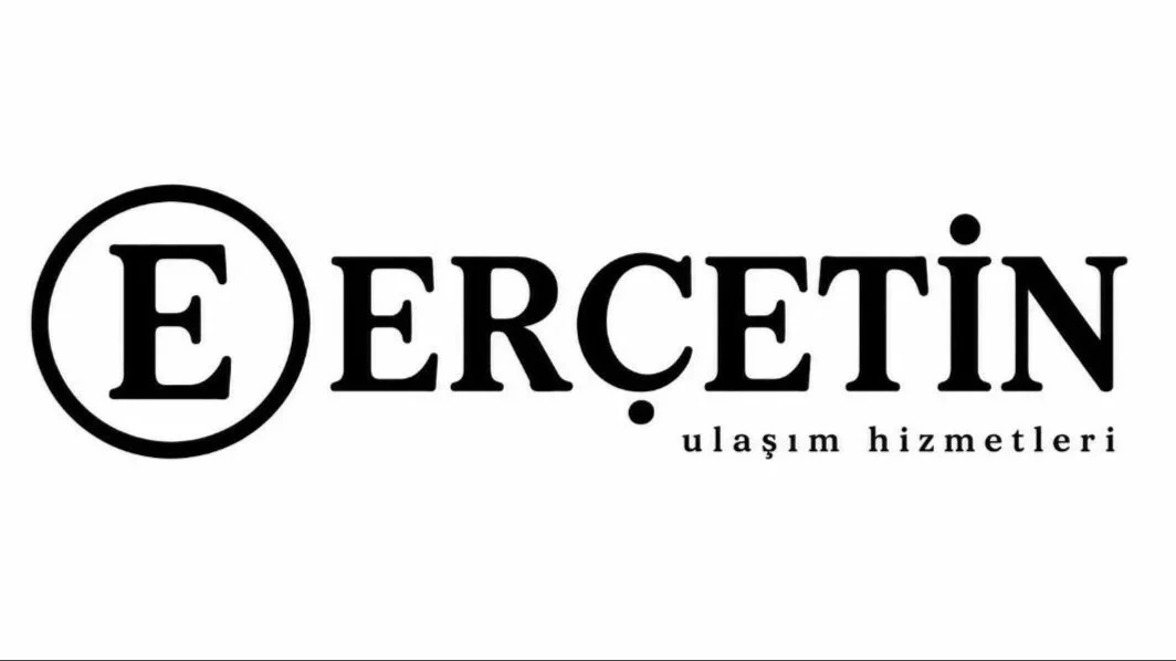Logo with the text 'ERÇETİN' and smaller Turkish words 'ulaşım hizmetleri' underneath, with a stylized letter 'E' inside a circle.