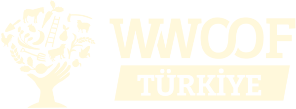 Logo mit einem Baum und einer Leiter davor, daneben der Text "WWOF TÜRKİYE" auf schwarz-weißem Hintergrund.