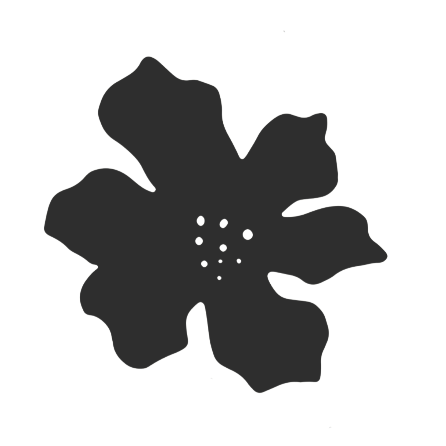 Silhouette of a hibiscus flower with detailed petals and stamen.