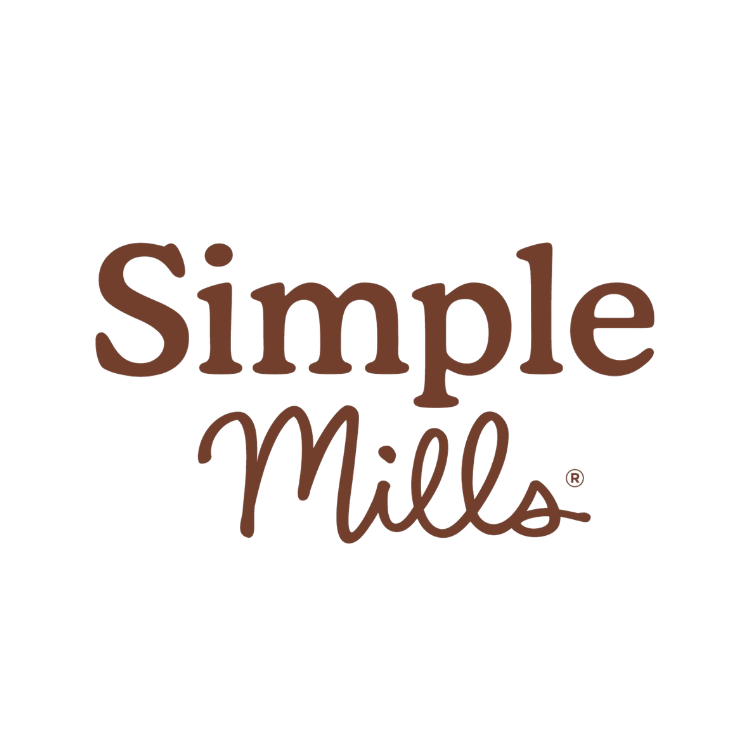 Logo of Simple Mills with the words 'Simple Mills' in brown text.