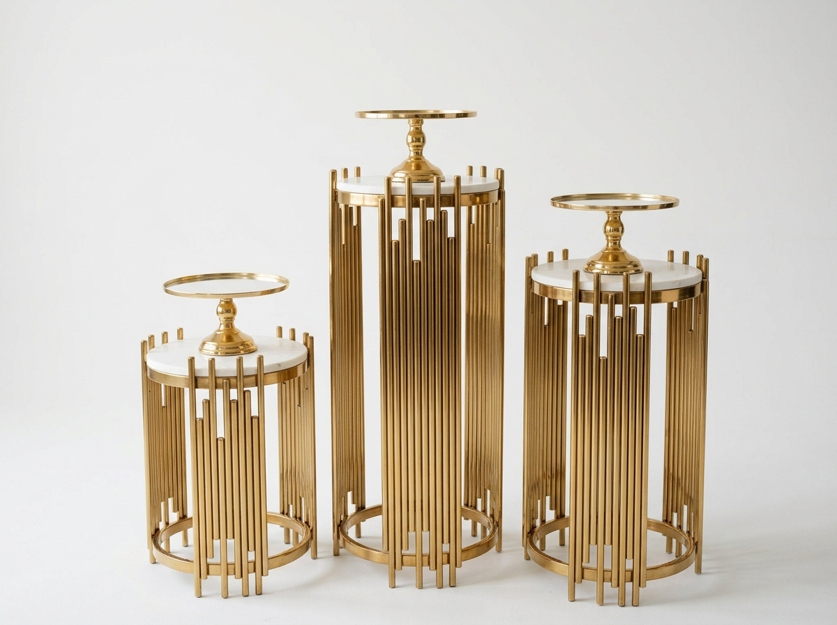 Set of Gold Pedestals