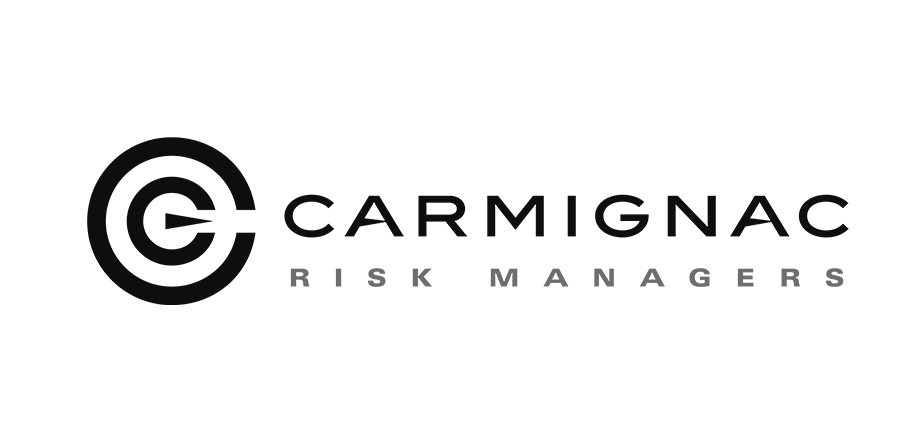 Carmignac Risk Managers logo with a circular symbol and text in black and gray.