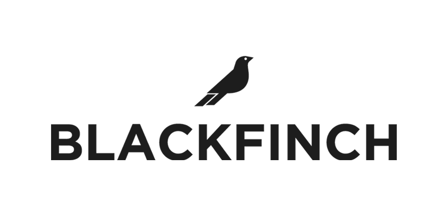 Logo of a black finch bird above the word 'Blackfinch' in bold capital letters.