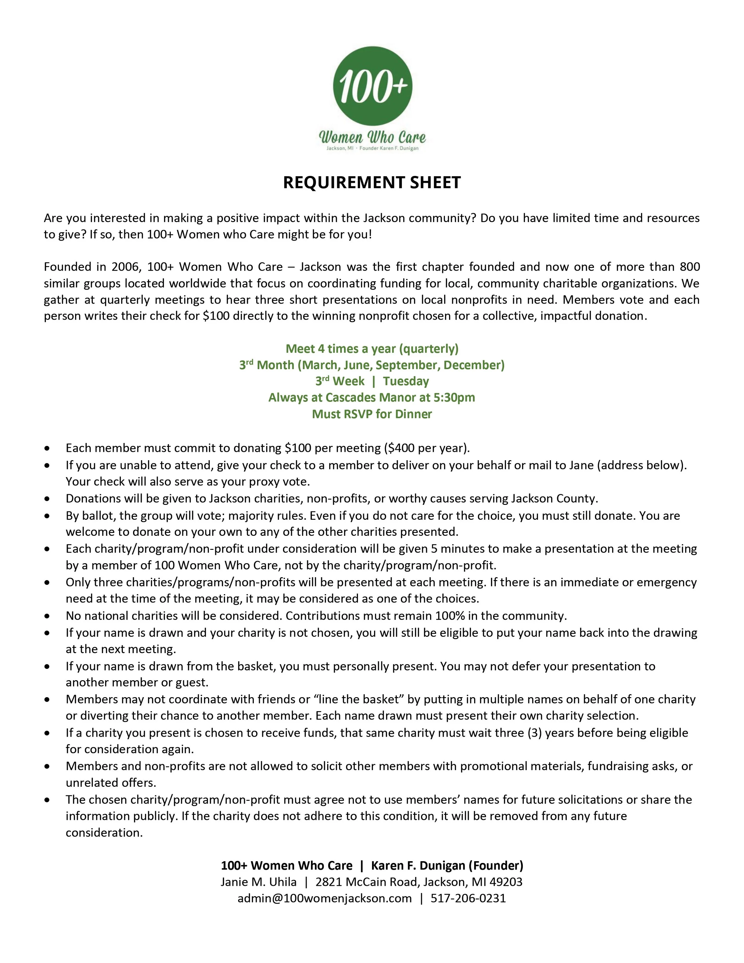 Requirement Sheet