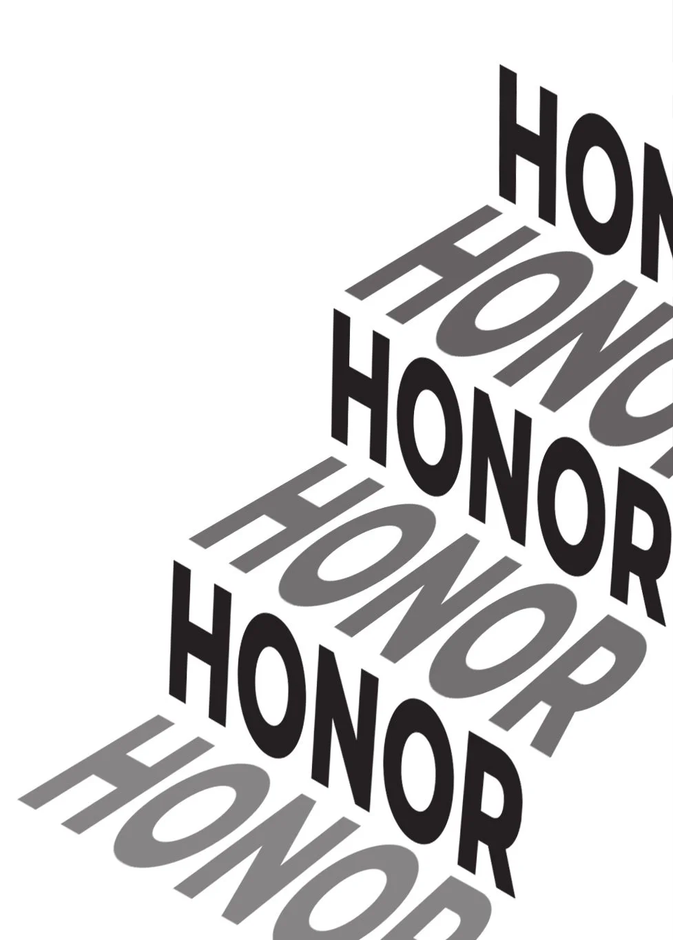 HONOR - repeated in staircase pattern