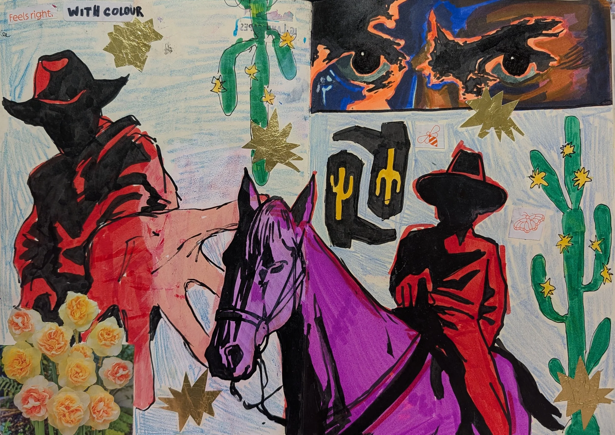 Collage sketchbook page.
Quilt draft.
2026.