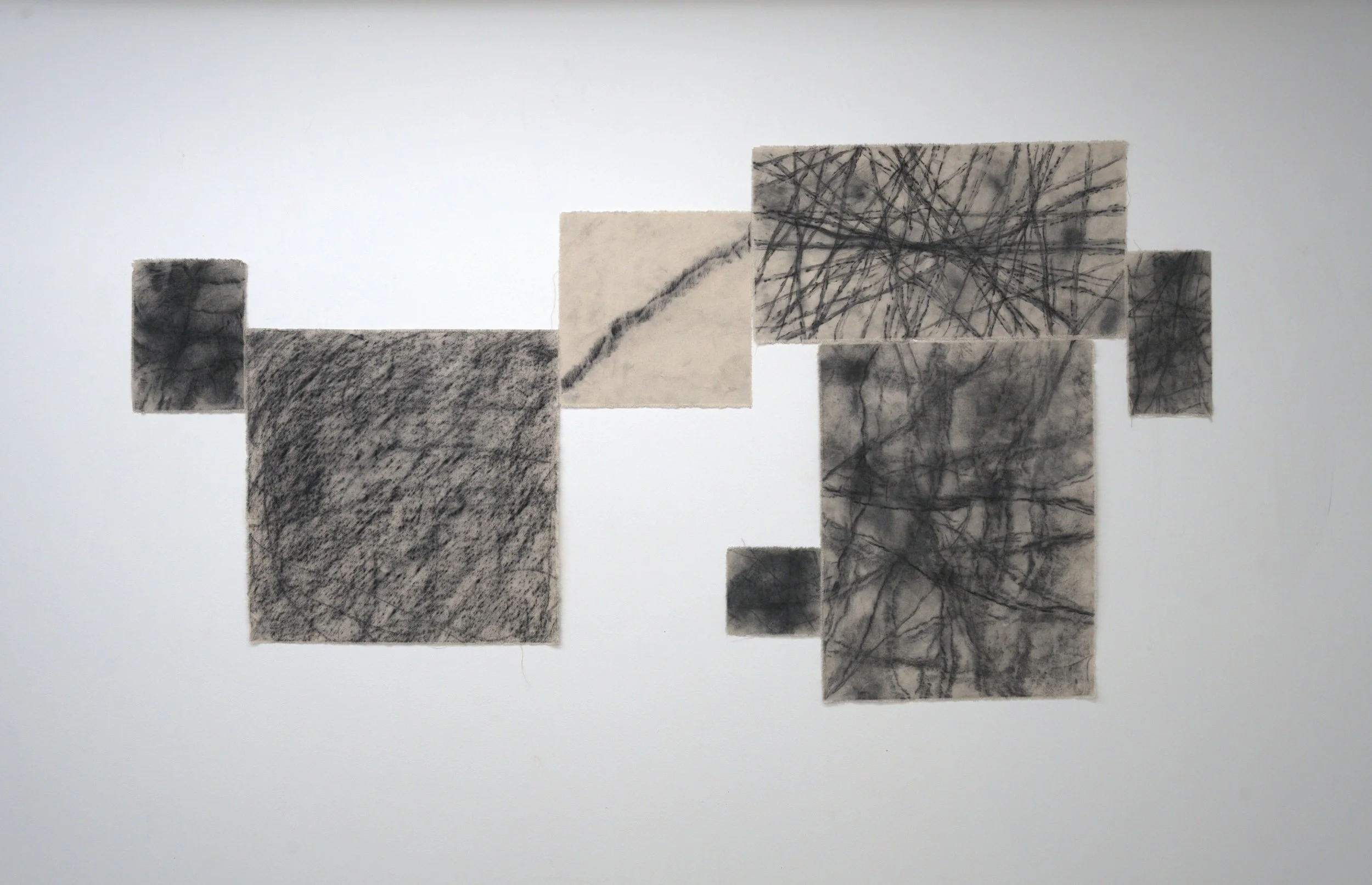 Maps, 2026, 60" x 32", charcoal on canvas
