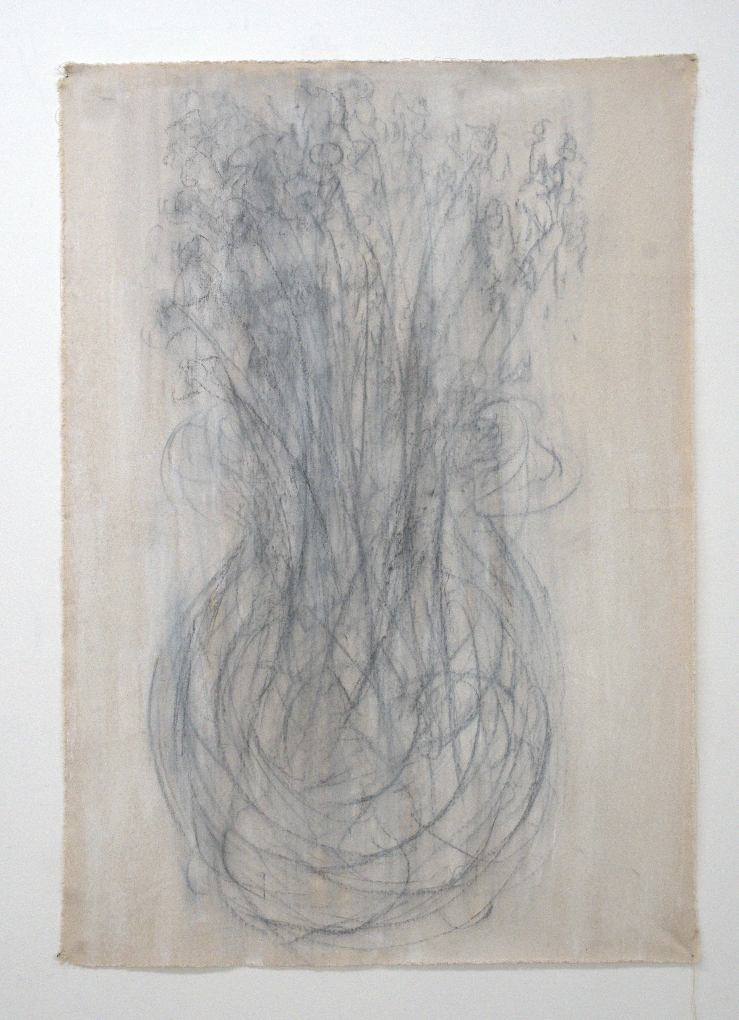 v se nd f  w rs, 2026, 31.5" x 42'’, charcoal and gesso on canvas
