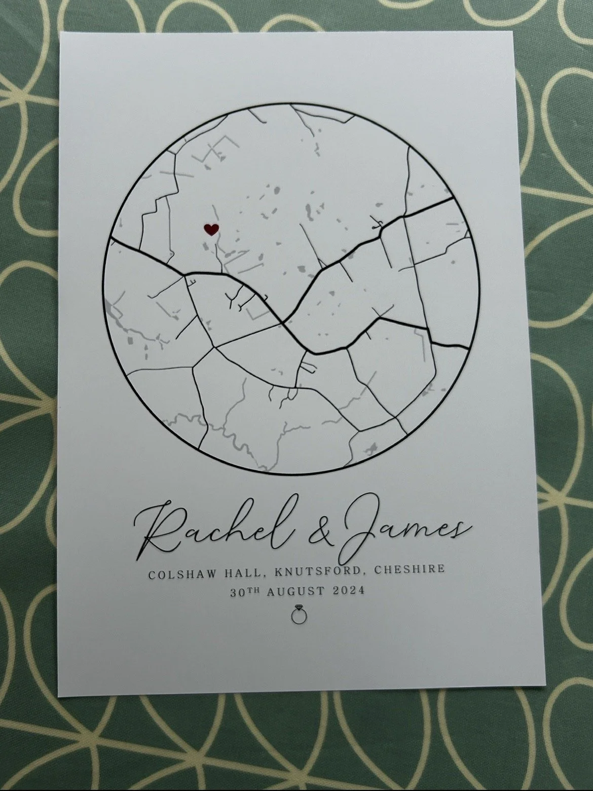 Engagement map keepsake
