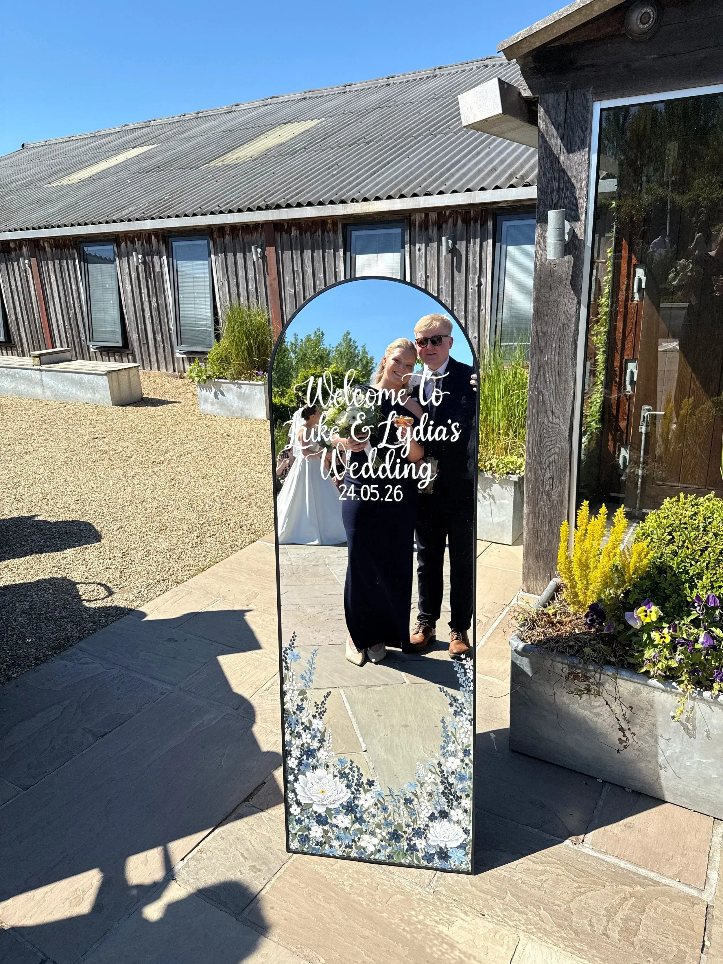floral welcome mirror