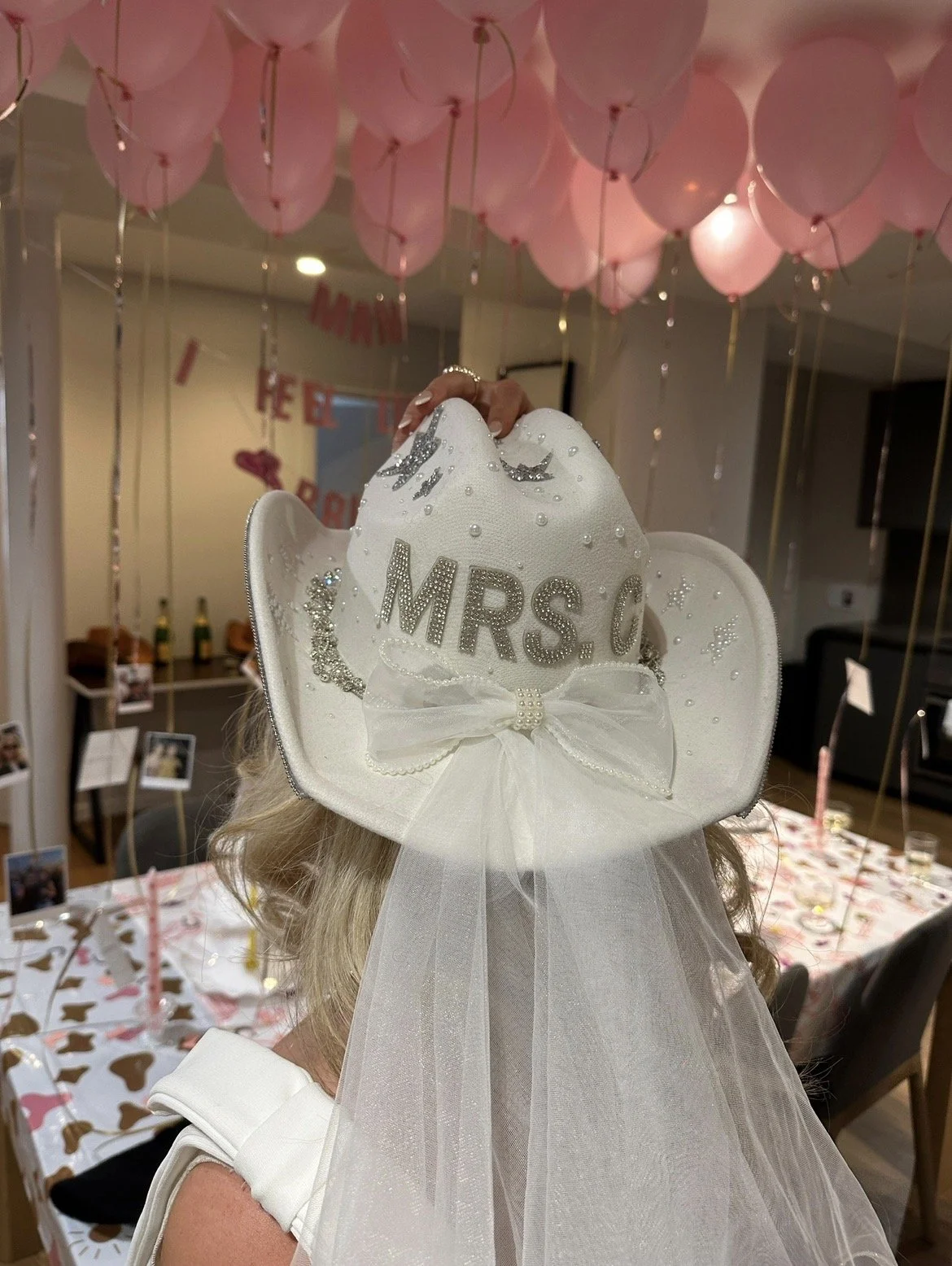Bridal personalised cowboy hat