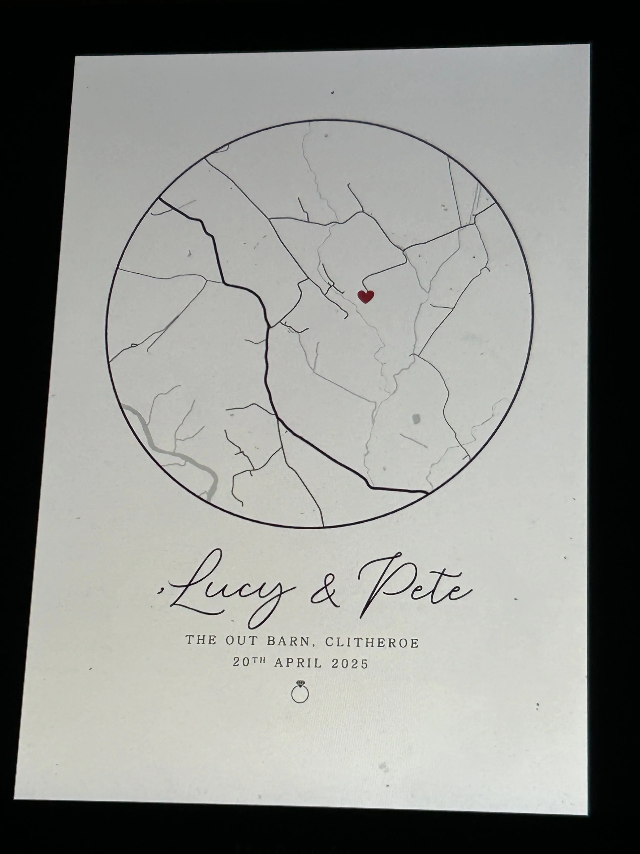 Engagement map keepsake