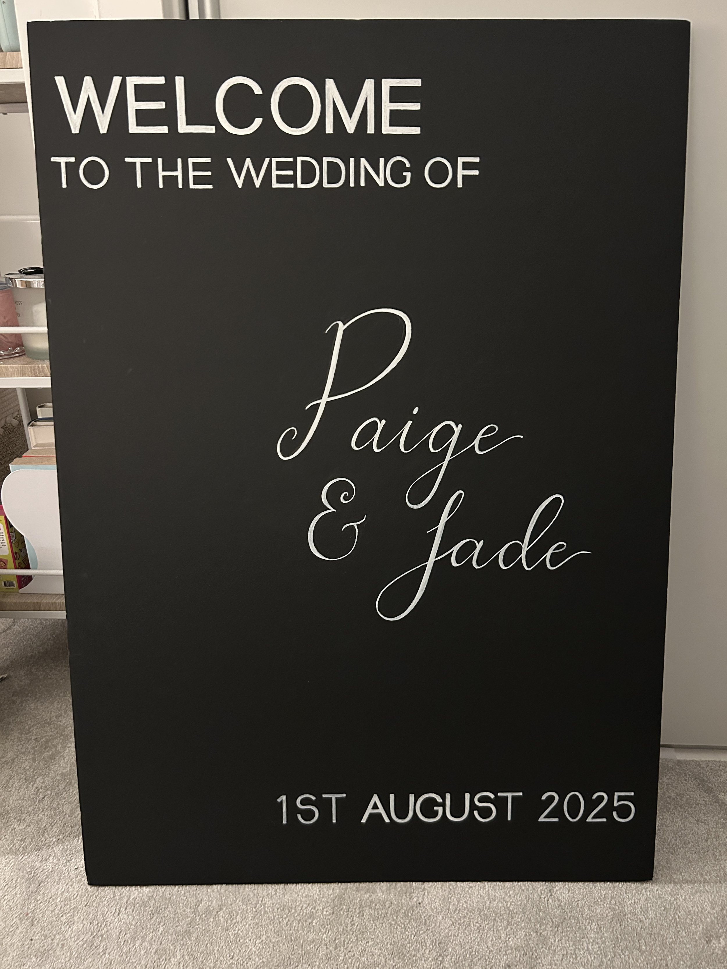 Portrait welcome sign