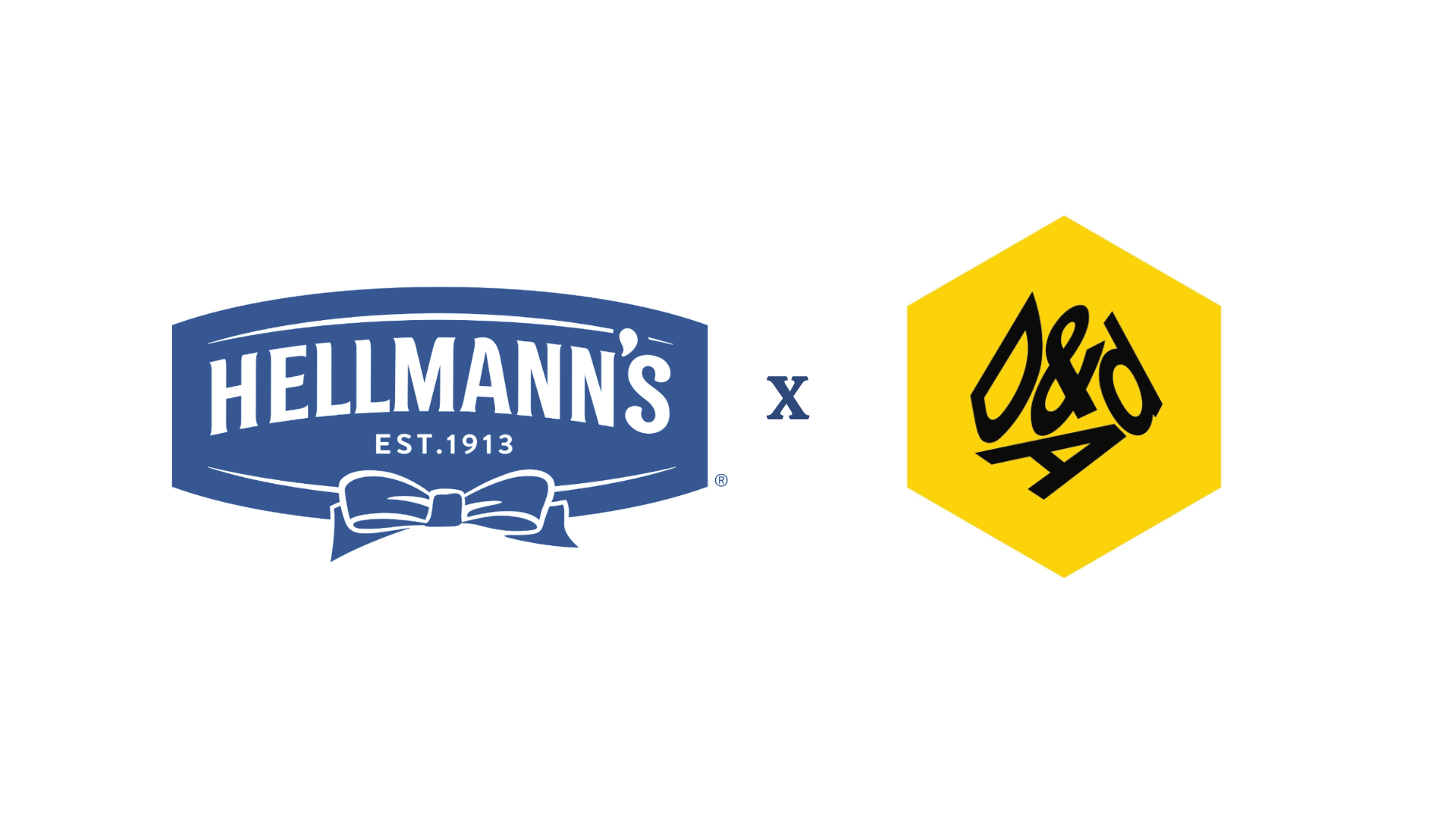 Logos of Hellmann's and D&Q with a multiplication sign between them, indicating a collaboration or partnership.