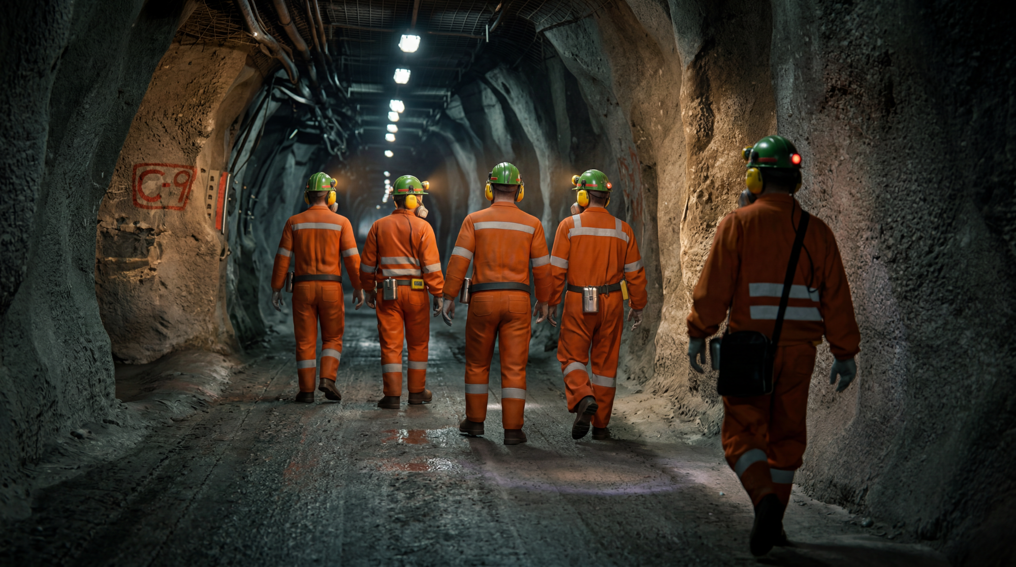 Mineros caminando