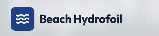 Beach Hydrofoil logo with icon of waves and text