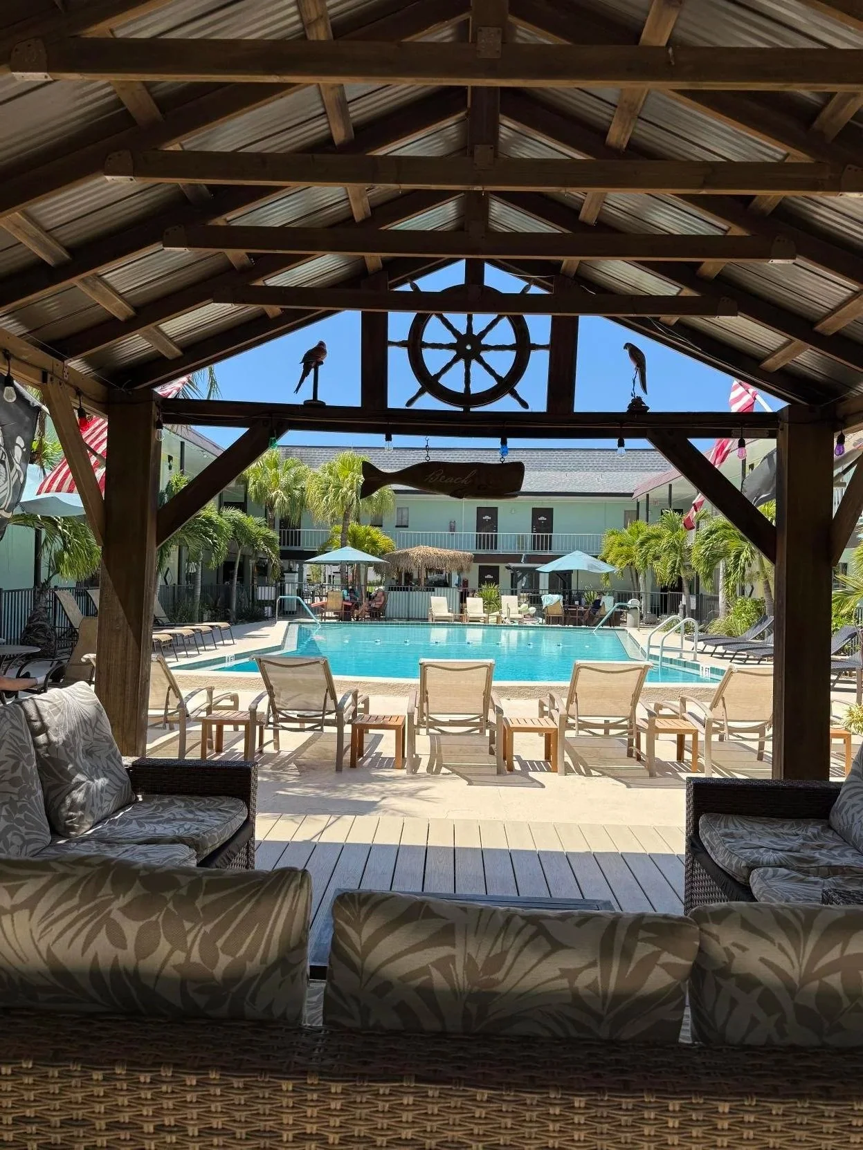 Cabana by the pool at Island House Resort Hotel