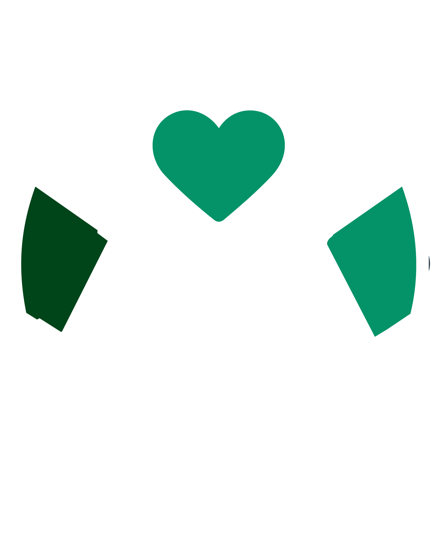 Graphic of two hands shaking in front of a large green heart, with the word 'Adoption' at the bottom, all within a circle.