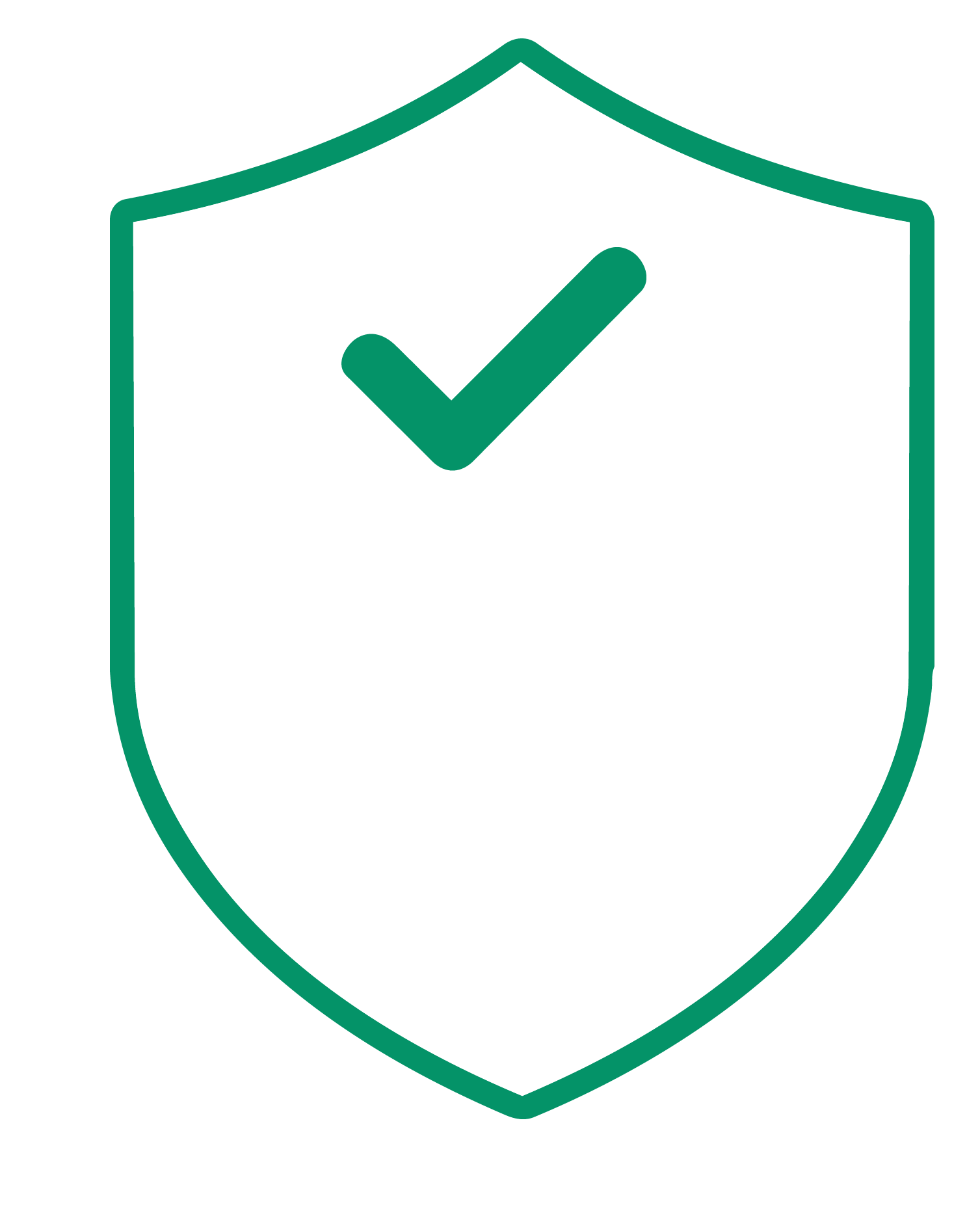 A shield-shaped icon with a black background, a white border, and a green inner border. Inside the shield, there is a stylized white truck with a rectangular cargo area and a cab. A large green checkmark is placed above the truck.