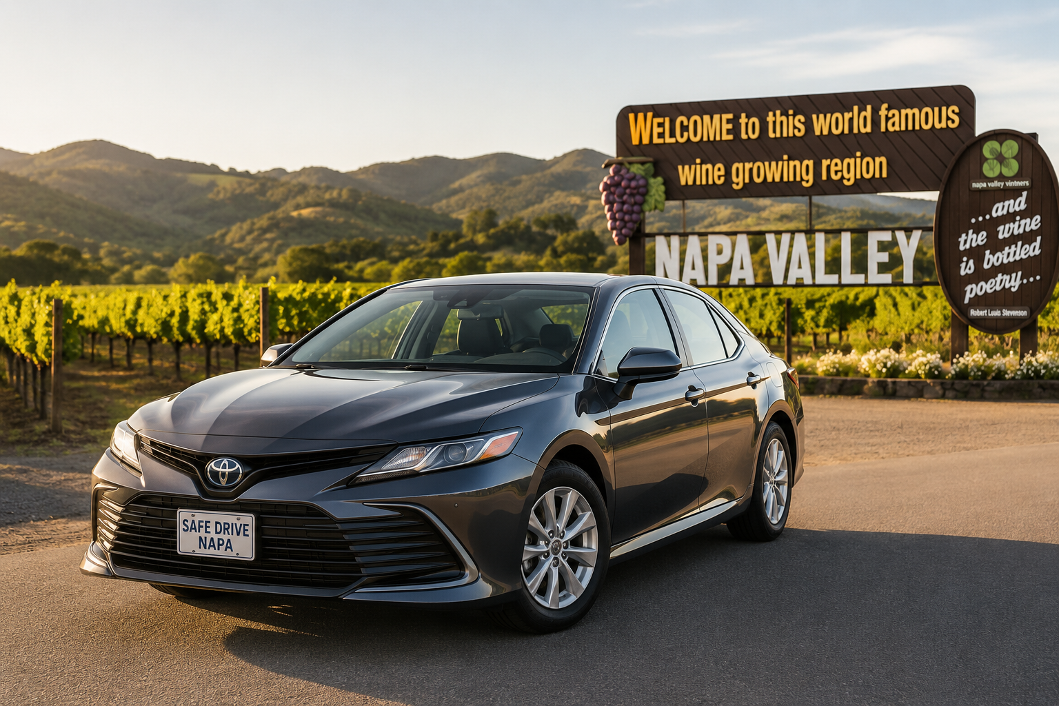 Safe Drive Napa drives your rental car in Napa Valley