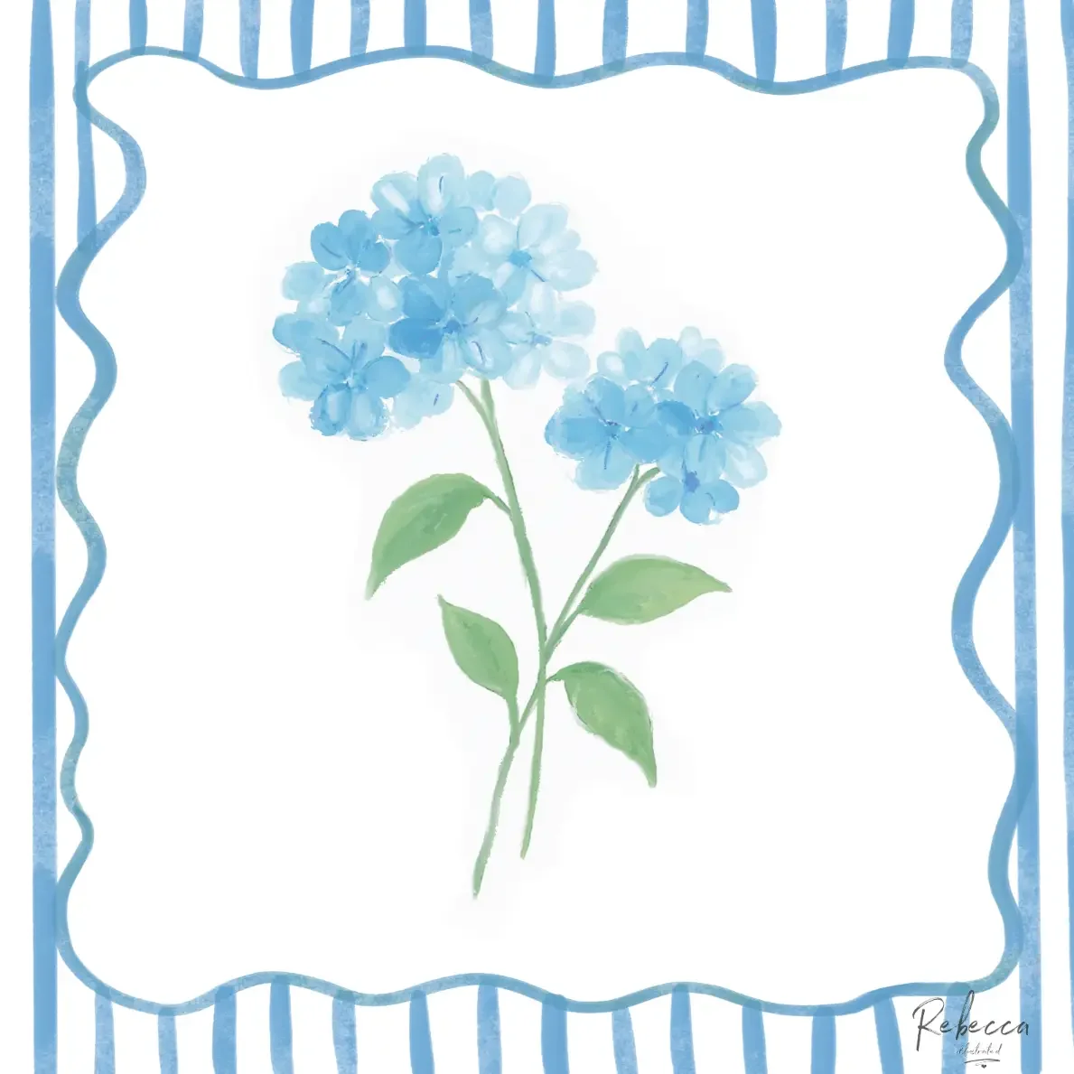 Blue Hydrangeas Mahjong Mat