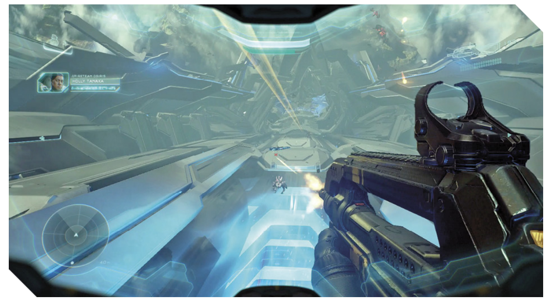 Screenshot from the Halo 5 Mission Genesis.