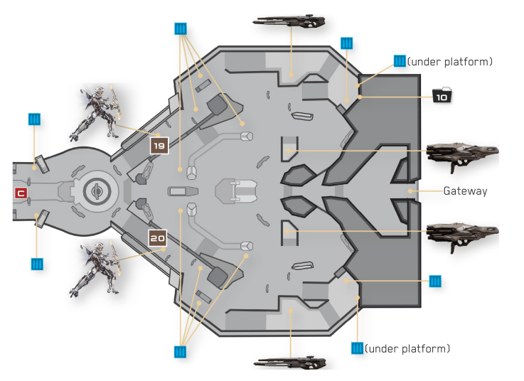 Top down level design image from the halo 5 mission genesis.